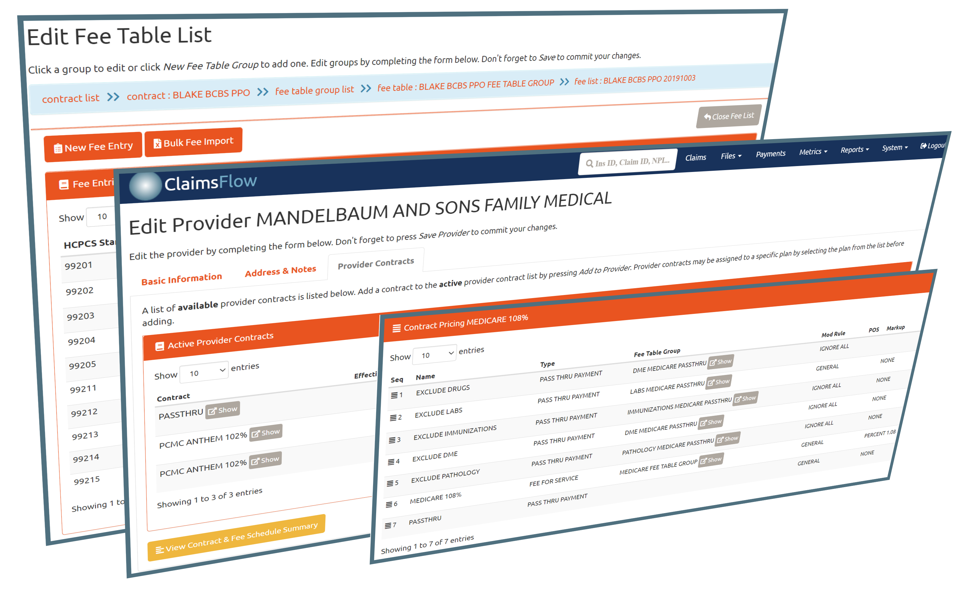 Sample claims view
